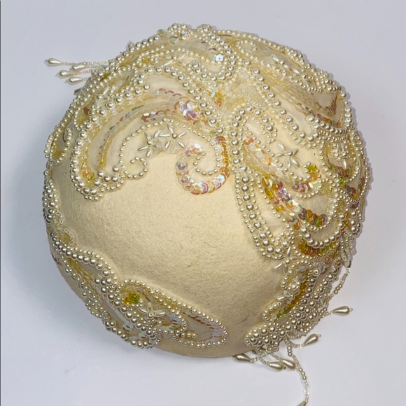 Vintage Bollman Hat Club Pearl And Sequin Applique Pillbox Millinery Hat - Picture 4 of 11